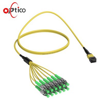 OM3 OM4 OS2 MPO Pou FC Breakout Fibre Jumper 12F Patch Kab